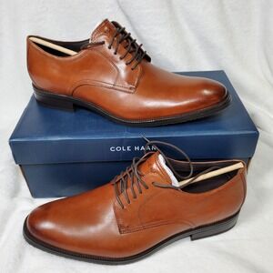 Cole Haan Men's Modern Essentials Plain Toe Oxford Shoe British Tan Size 11 NIB